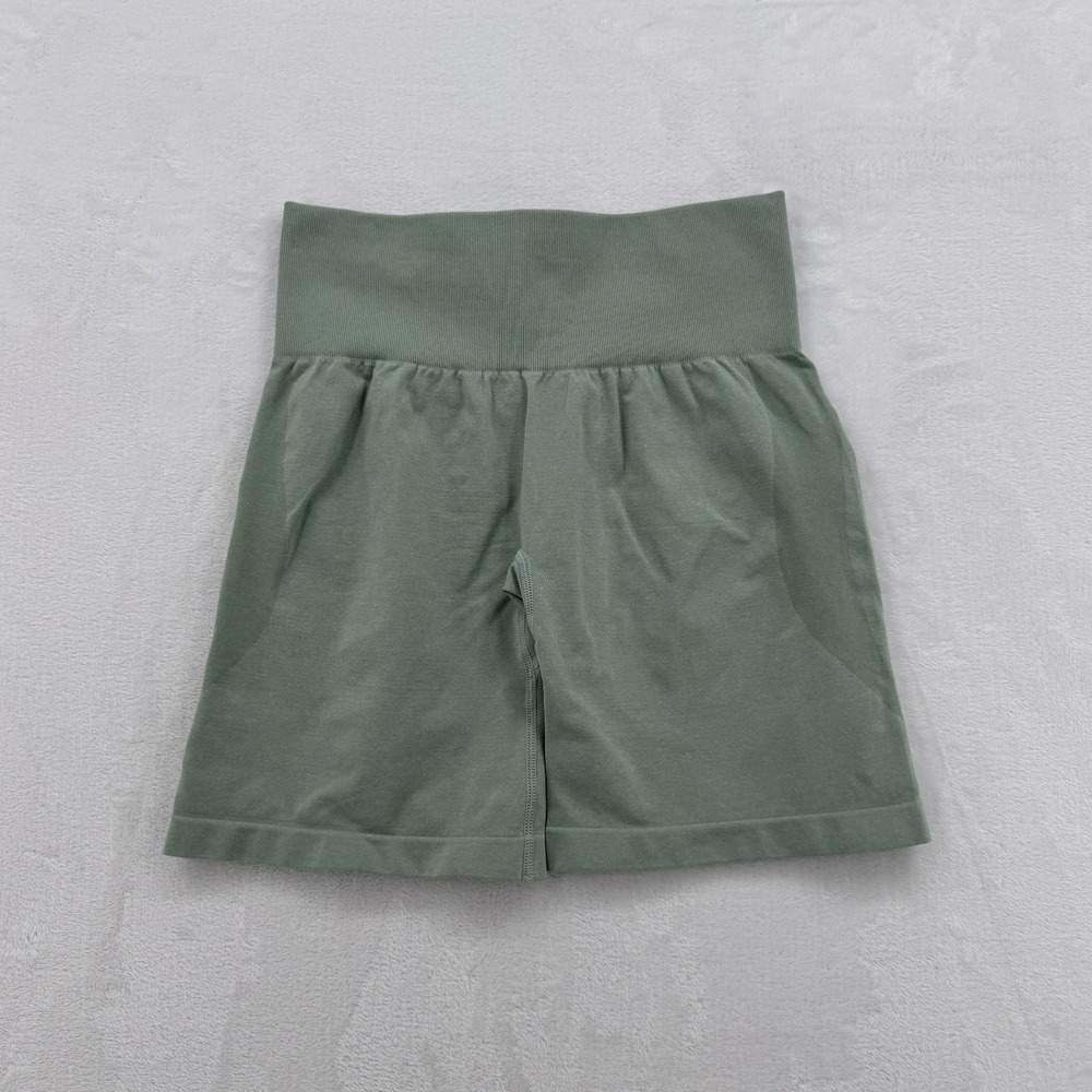 NVGTN Biker Shorts Women Medium Sage Green Excellent Seamless High Waist Contour